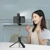 Bluetooth kablosuz selfie çubuk katlanabilir mini tripod, iPhone iOS xiaomi android telefon için uzaktan deklanşör ile uzatılabilir monopod