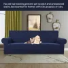 Stretch Jacquard Sofa Cover 1 2 3 4 -sits soffskydd för vardagsrum Navy Blue Sofa Slipcover för Pet Kid Furniture Protector