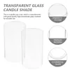 Candle Holders 3 Pcs Household Decor Jar Decorative Glass Shades Transparent Chimney Open Ended Covers Holder