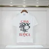 2023 Casablanca dubbelgarn Pure Cotton Mens and Womens T-shirts Hip Hop Casablanca Kort ärmar