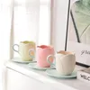 Cups Saucers Nordic Tulip Coffee Cup Set Ceramic Flower And Saucer Reusable Personalized Breakfast Tea Milk Espresso Mug