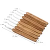 5pc bambu virkningskrokar nålar silver färg aluminium metall krokar tröja vävnings nål diy hantverk syverktyg 13,5 cm lång