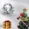 Decorative Flowers Christmas Wreath For Front Door Upside Down Milky White Pine Cones Winter Garland Home Holiday Decor