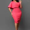 Casual Dresses Women Elegant Dress Solid Color Professional Pencil Skirt The Latest V-Shaped Collar High Wait Zipper Spring/summer 2024