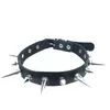 Chokers Gothic Black Spiked Punk Choker Collar Spikes Rivets Burded Chocker Necklace for Women Men Bondage Cosplay Goth Je Dhgarden DHA7B