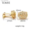 Cuff Liens hommes bouffes de manchette Tomye XK21S025 Luxury Zircon Gold Musical Note Formal Businel Texudo Shirt Wedding Chandin Liens de manchettes Y240411