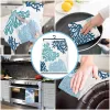 Asciugamano da cucina a corallo marino blu asciugamano per panno assorbenti per piatti per cucina per la pulizia della casa