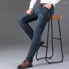 Men's Jeans Elastic For Business Classic Fashion Denim Pants Slim Fit Casual Straight Leg Soft And Comfortable