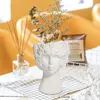 Vases XD-White Ceramic Flower Vase For Decor Modern Style Female Form Face Unique Home Office