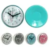 Mini relógio de parede de otário banheiro anti-neblina relógios de parede à prova d'água de cozinha banheira pequena mesa de quartzo clock home decoração