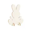 10pcs Pâques Bunny Ornements en bois diy mignon rabbit art