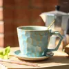 Cups Saucers Retro Coffee Cup Warmer Mug Set With Saucer Office Tazas de Ceramica Creative Tazza Colaau Cadeau Mariage Bardak