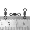 50Pcs 4# Large Eye Heli Swivels Brass Alloy Matt Black Color Fits Safety Lead Clips Terminal End Tackles Carp Rolling Swivel