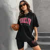 Womens Designer Clothing 1898 Brooklyn York Tracksuit Women 2 Piece Set Women Designer Shorts Women Designer Casual Suit Shorts and T Shirt Set Black Green Pink White