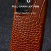 Premium Genuine Leather Phone Case for OPPO RENO 9 Pro Reno8 Find X6 Pro X5 X3Pro Crocodile Pattern Back Cover Shell Coque Hood