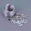 30.5M Rubberized Wire Rope and 20sets Photo Frame Hanging Hooks Kit Picture Hangers Frame Hangers Set