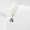 Chains HUAMI Natural Color Abalone Shell Drop Shaped Necklace Ginkgo Leaf Trapezoid Ladies Jewelry Personalized Gift