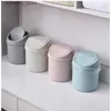 Waste Bins Mini Desktop Bin Small Trash Can Tube with Cover Bedroom Trash Can arbae Can Clean Workspace Storae Box Home Desk L49