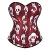 Corsários Top Women Sexy Bustier Bustier Bust Bust Corset Pumpkin Skull Prinde CorsElet Plus Tamanho Burlesco Figurino