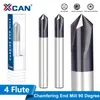XCAN 1/4'' Shank Router Bit 4 Flute Milling Cutter Chamfering End Mill 90 Degrees CNC Machine Chamfer Mill for Metal
