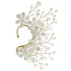 Pendientes colgantes Fashion Flower Pearl Clip On For Women Accessors Crystal Gold Color Parring Fiesty Jewelry Gifts