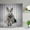 面白い動物猫犬の印刷シャワーカーテン防水布地子供用バスルームカーテンホームバスタブ装飾スクリーンフック付き