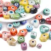 10pcs Handmade Ceramic Porcelain Evil Eye Beads Charm Loose Spacer Beads for Jewelry Making DIY Earring Bracelet Accessories