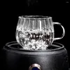 Weingläser kreatives Kürbisglas 350 ml Hitzebeständige vertikale gestreifte Tassen für Kaffee Milk Teesaft Transparent Haushaltswaren