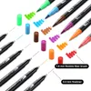12/24/34/48/72/100/120 Colors Dual Tips Watercolor Brush Pens Coloring Art Marker for Calligraphy Drawing Sketching Coloring