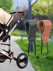 Universal Baby Stroller Hooks Clips 360-degree Rotatable PU Leather For Hanging Diaper Bags Outdoor Travel Stroller Accessories