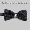 Bow Ties Regulowane wstępnie związane Bowtie Rhinestones Diamentowe biżuteria krawat na bankiety ślubne imprezowe