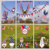 Pegatizas de ventana 9pcs/Pack Party American Independence Day colorido PVC Door Decoración para el hogar Lindo Festival de Regalos Adhesivos Reutilizables