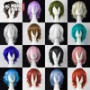 30cm Cosplay Wig Short Hsiu noir blanc violet bleu rouge haute température fibre de synthèse perruque Part de la perruque multiple