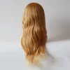 High Grade Mannequin Head 100%Real Natural Human Hair 24" Hairdressing Head Dummy Dolls Blonde Hair Training Head With Shoulder