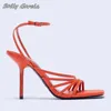 Sandals Thin Belt Combination Buckle Strap Chunky Heel 2024 Spring Classic Shallow Pumps Large Size Hollow