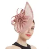 Cappello da sposa donne affascinanti della chiesa Sinamay per Millinery Cap Party Night Event Chapeau Hair Clip Mariage Femme 240401