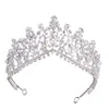 Lyxiga huvudstycken Crystal Waterdrop Barock Crown Rhinestone Bridal Diamond Bride Tiara For Women Wedding Hair Accessories