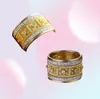 Роскошный бренд большие золотые кольца для мужчин Женщины из ювелирных украшений кубические цирконы микромоторные стоки со стразами обручальные кольца подарок Z5M527 Q07022021177777