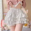 Kvinnors shorts söta Tierred ruffles lolita kjolar säkerhet byxor kvinnor japanska kawaii knickers y2k estetiska jk bloomers