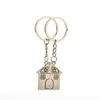 Llave de llave Romantic House Keychain Souvenirs personalizado Lanyard Keyring de San Valentín amor Key Fob Gift 1 Par