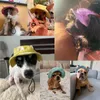 Hundkläder slipsfärgad baseball cap justerbar sport solskydd hatt valp toppade visir sunbonnet outfit med öronhål för husdjur