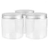 Storage Bottles 3 Pcs Aluminum Lid Mason Jars Small Honey Container Plastic Sealing Pot Jam Fruits Pet