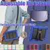 Adjustable Kickstand Shockproof Silicone Case For Samsung Galaxy Tab A9 Plus 11 inch A9+ Hybrid Armor Rugged Drop Proof Tablet Cover Shoulder Strap+Screen PET Film