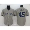 Maglie da baseball Yankees Judge#99 Cole#45Jeter#2 Stadium Blue Grey Ricorso uniforme