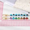 Boho Rainbow Blue Evil Eye Beads Keychain Keychain Key Anneau pour les amants d'amis Round Turkish Lucky Eye Bag Car AirPods Box Clé Accessoires