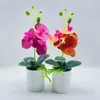 Flores decorativas chiques plantas artificiais reutilizáveis adicionando vitalidade orquídea orquídea inovadora simulação bonsai para sala de estar