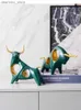 Arts and Crafts Resin Simulation Animal Cartoons olden Hollow Out Abstract Cattle Bull Handicraft Furnishins Modern Home Decoration L49