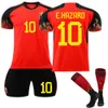 2223 Bélgica Nova casa No. 7 DeBroune Star 9 Lukaku 2022 Copa do mundo Camisa de futebol