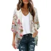 Boho Floral Print Swimsuit прикрывает легкую блузку Sarong Cardigan Tops 2023 Женские бикини