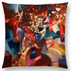 Pillow Gorgeous Abstract Art Painting Mysterious Vortex Geometry Color Retro Floral Beautiful Cover Sofa Throw Case